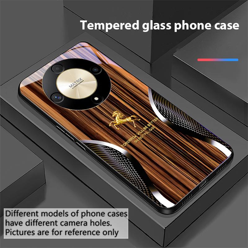 Wood Grain Snake For Honor Magic 6 50 70 90 Lite X7b 200 Pro Nova 10 Nova 5T X6 P30 Pura 70 Ultra Tempered Glass Phone Case