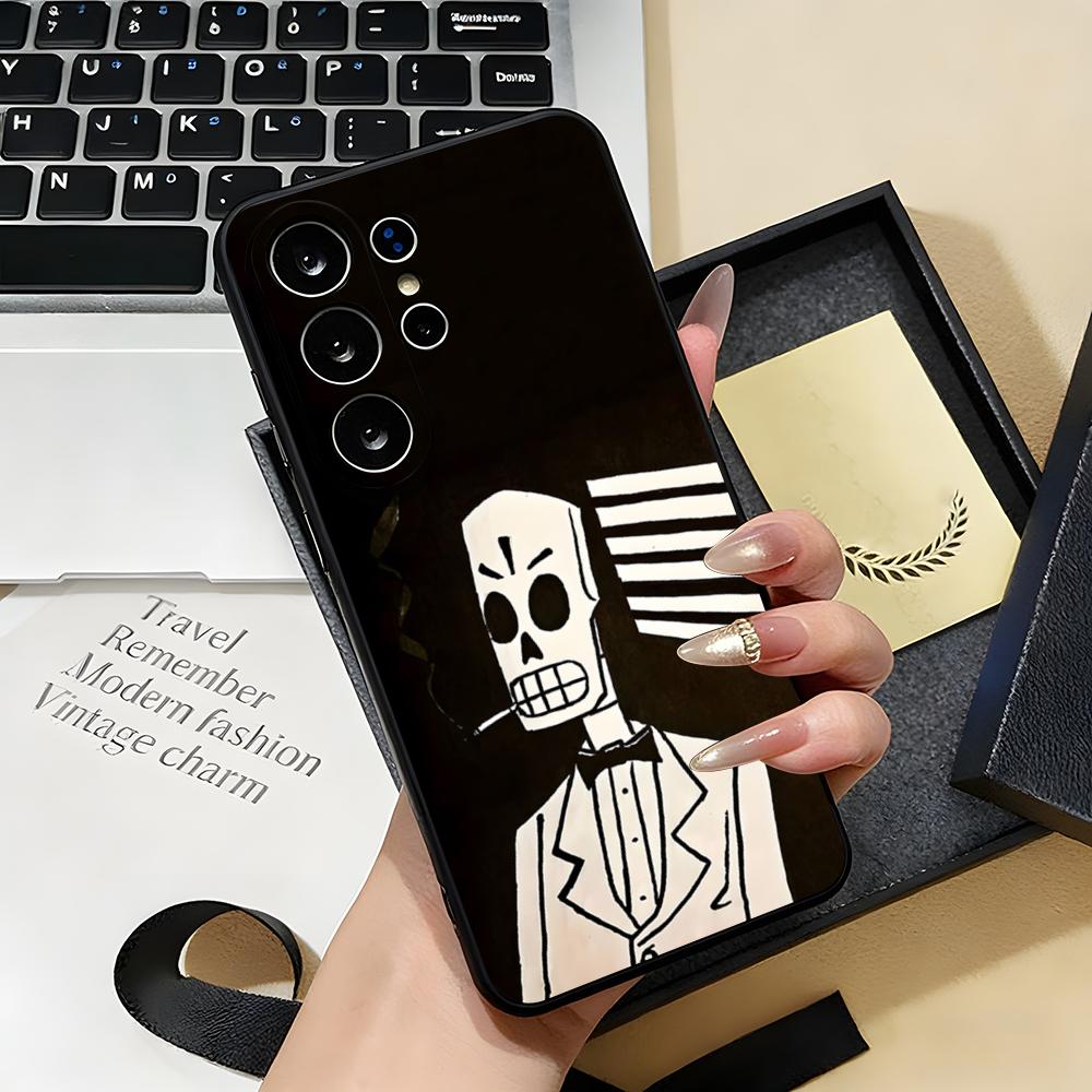 

G-Grim F-Fandango Phone Case For Samsung S26 S25 S24 FE S23 S22 S21 Plus S20 Ultra Note20Ultra Black Soft Shell Galaxy S24