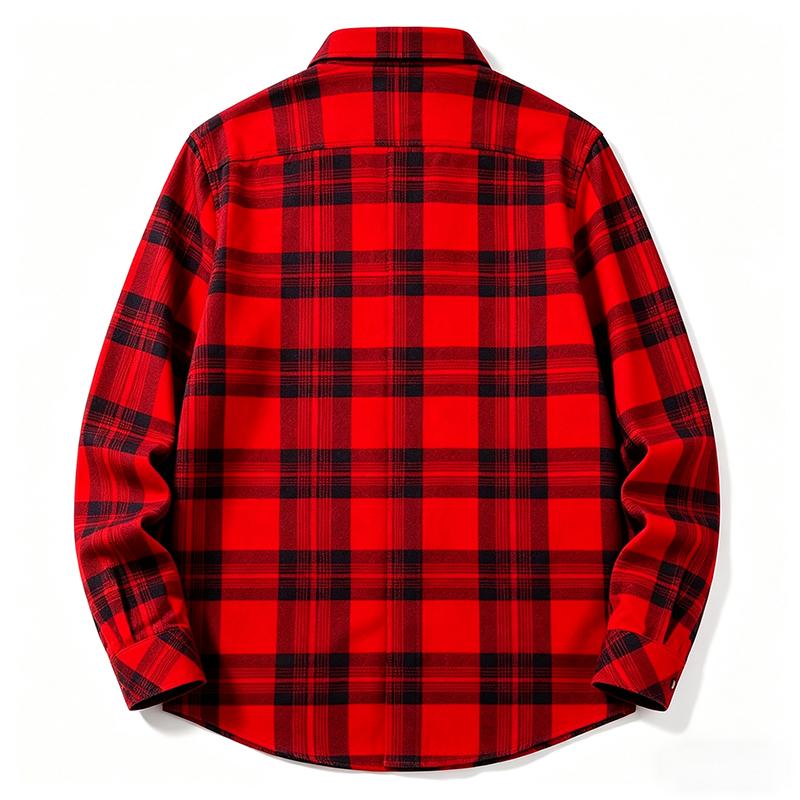 Men's Winter Sherpa Lined Flannel Shirt Jackets Long Sleeve Button Down Fleece Dress Shirts for Men Casual Warm Comfortable Thermal Shirt With Pockets
