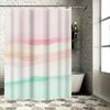 Watercolor Striped Shower Curtain Soft Pastel Colors for Bathroom Decor TaurusDuan