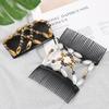 Women Magic Hair Comb Hairpins Elastic Hairpin Stretch Double Hair Comb Handmade Beaded Hair Clip DIY Hair Styling Tool