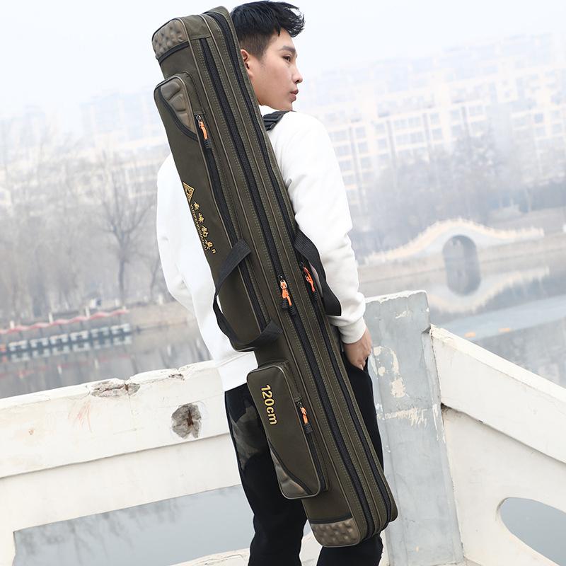 Angelruten-Tasche, Multifunktional, Großes Fassungsvermögen, Wasserdichte Angeltasche, Verstärkte Meeresruten-Tasche, Angelgeräte-Tasche ohne Rollenfach, Köder, Flussangel-Tasche