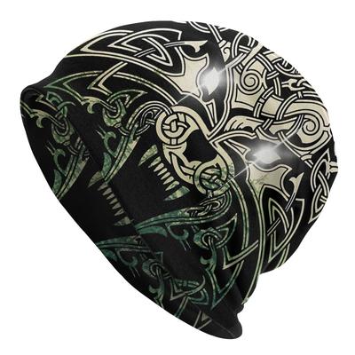 Lobo Fenrir Naturaleza Mitología Nórdica Vikingo Lavado Cálido Gorro Exterior Casual Gorros Protección Unisex Sombreros para Mujer
