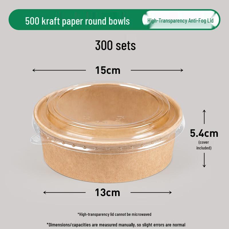 

Seedeen Disposable Kraft Paper Takeaway Bowls with Lids