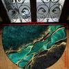 1Pcs Nordic Marble Texture Semi-Circular Carpet Emerald Green Gold Foil Non-Slip Decorative Mat 2D Print Aesthetic Rug for Front Door Porch