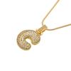 ZHUKOU high quality crystal brass gold letter necklace for ladies good friends couple birthday gift model: VL34