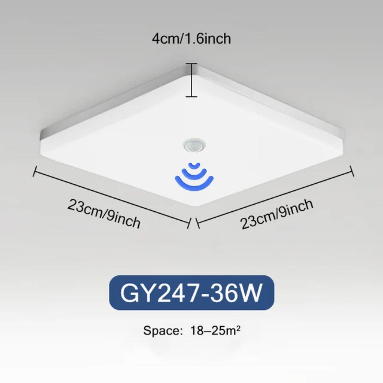

Новый потолочный светильник с автоматическим датчиком движения PIR, интеллектуальное освещение 13 Вт, 18 Вт, 24 Вт, 36 Вт, радар, потолочный светильник для спальни, коридора Cold White