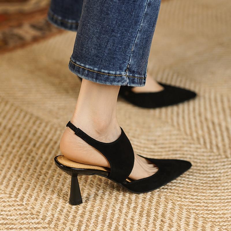 Fashion 2025 New Spring Suede Leather Women Shoes Retro Stilettos Women Pumps Pointed Toe Heels Shoes Women Zapatos De Mujer Heels Women