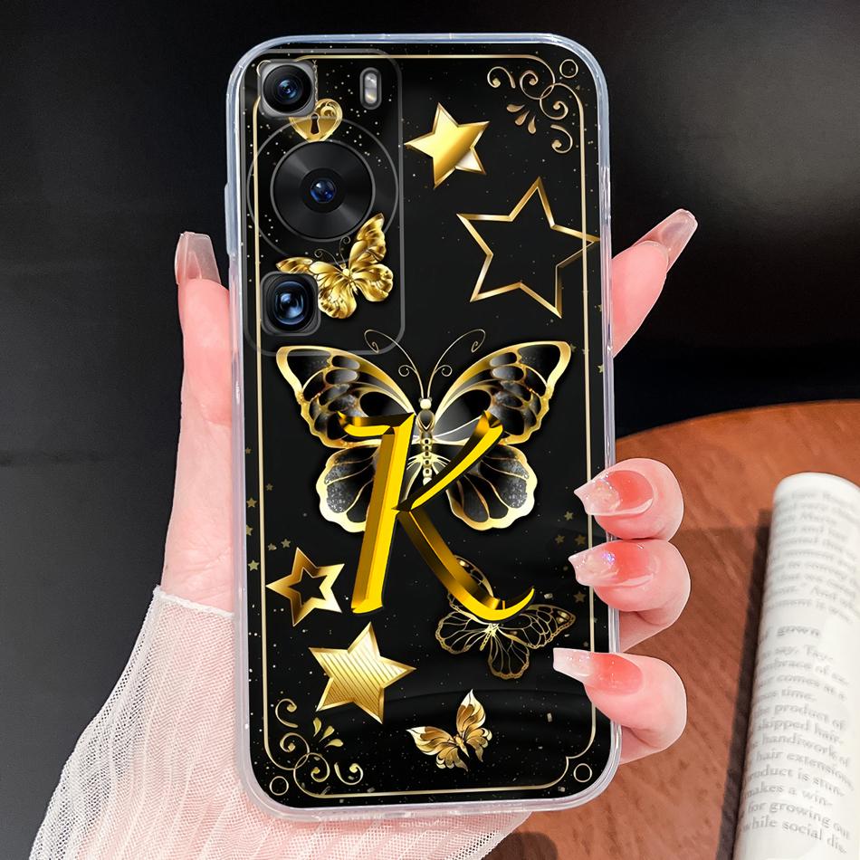 Phone Case For Huawei P60 P50 Pro P50E Lovely Letters Lightweight Soft TPU Transparent Silicone Shell For Huawei P 60 P 50 Cover
