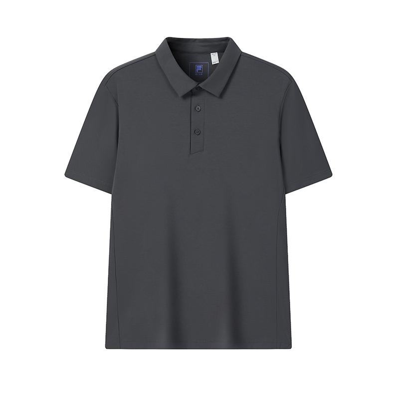 

FILA Blue Fashion Classic Simple Business Casual Versatile Comfortable Short Sleeve Polo Shirt Men tops Deep-Charcoal-Gray F11M612107FCC 2XL