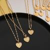 Handmade Love Letter Pendant Necklace - Heart & Water Wave Chain Design
