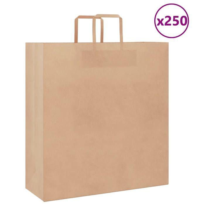 VidaXL Paper Bags 250 Pcs with Handles Brown 45x17x48 Cm, Paper Bag, Paper Gift Bag, Paper Gift Bag, 4101821