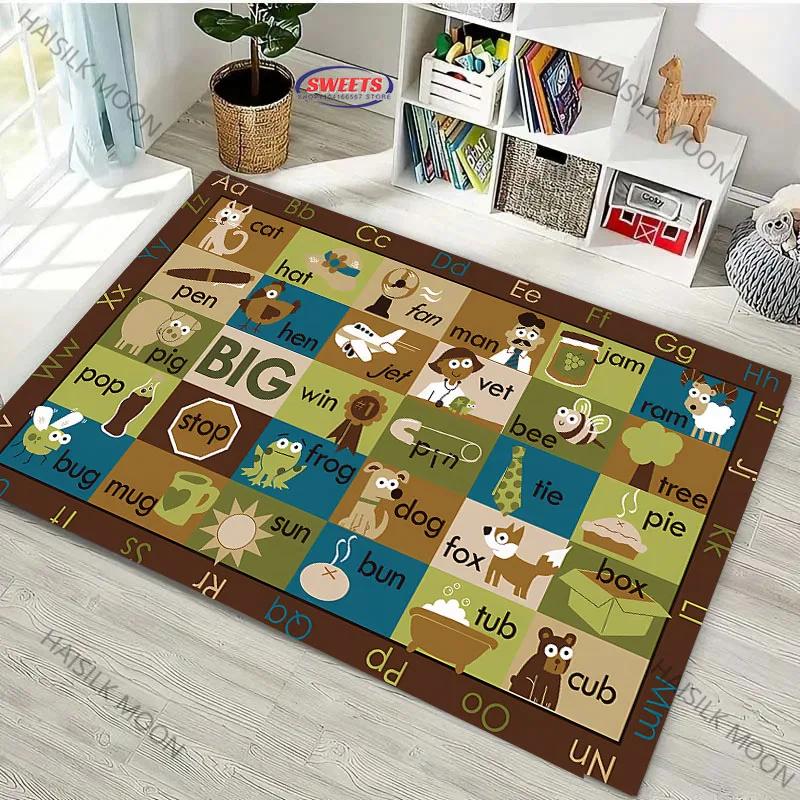 Tapetes de Brincar para Crianças para o Chão Tapetes Extra Grandes Coleção Hora de Brincar ABC, Números, Animais Tapetes Educativos para Sala de Brincar