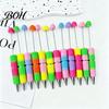 Beadable Ballpoint Pens DIY Pen, Colorful Fancy Beaded Crafting Gift for Students, Party Favors, Creative Office Supplies Novelty Rainbow
