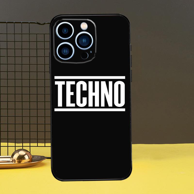 Love Techno Music Quotes Phone Case For iPhone 13 12 14 11 16 15 Pro Max Plus Mini 7 8 X XR XS Max Cover