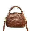 Fashionable Retro Small Bag Women's Full Tree Cream Cowhide Same Style Bowling Genuine Leather Handbag Crossbody