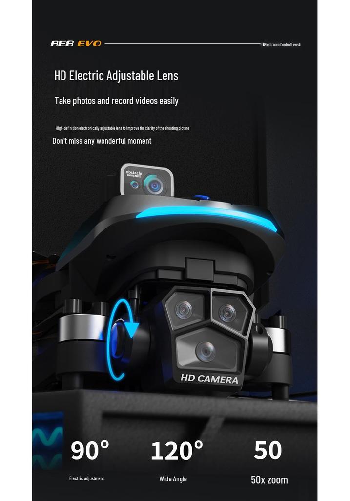 AE8EVO Drone with Screen Control, Brushless Motors, HD Camera, GPS, Foldable Design, Intelligent Obstacle Avoidance, and Remote Display