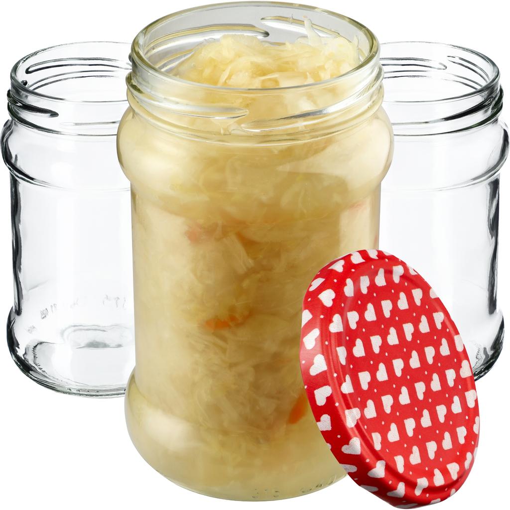 KADAX Seno Preserve Jars 315ml 10pcs 66mm + Lids "Red Peas"