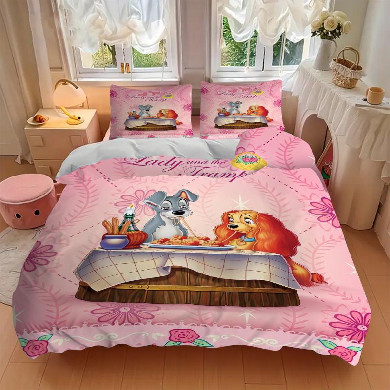 Lady Tramp Romance Print 3Pcs Bedding Setduvet Cover With 2 Bedropillowcase Home Birthday Gift