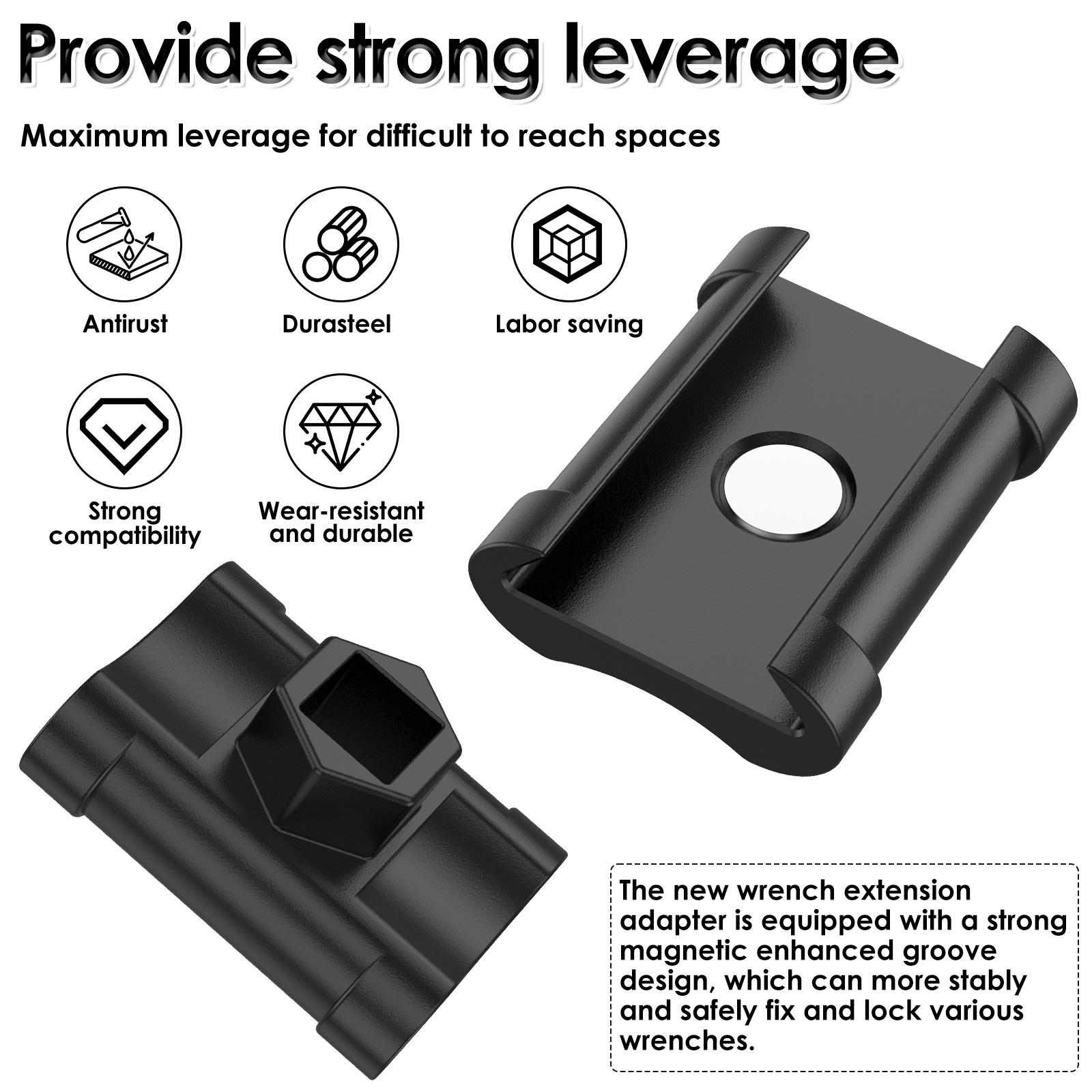 

Wrench Extender Adaptor Compatible with 1/2inch Drive and 21mm Hex Drive Magnetic Wrench Extension Tool High-Carbon Steel Wrench black