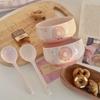 ZISIZ Donut Ceramic Handle Bowl and Spoon Set