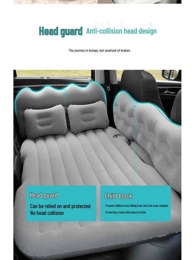 Rear Seat Car Inflatable Mattress - Foldable Travel Sleeping Pad for Car Interior