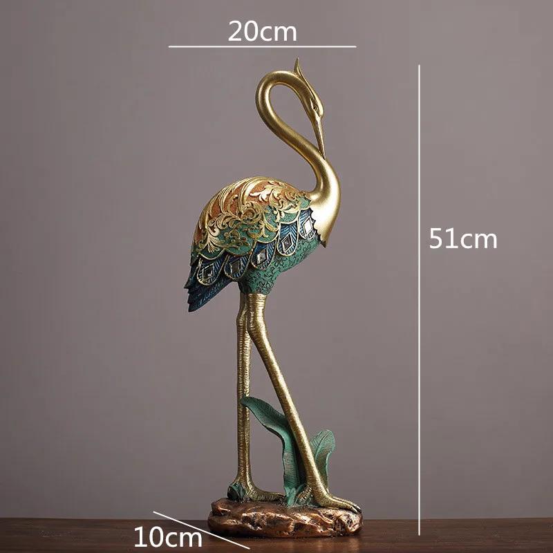 Resin animal sculpture Painted Crane bird