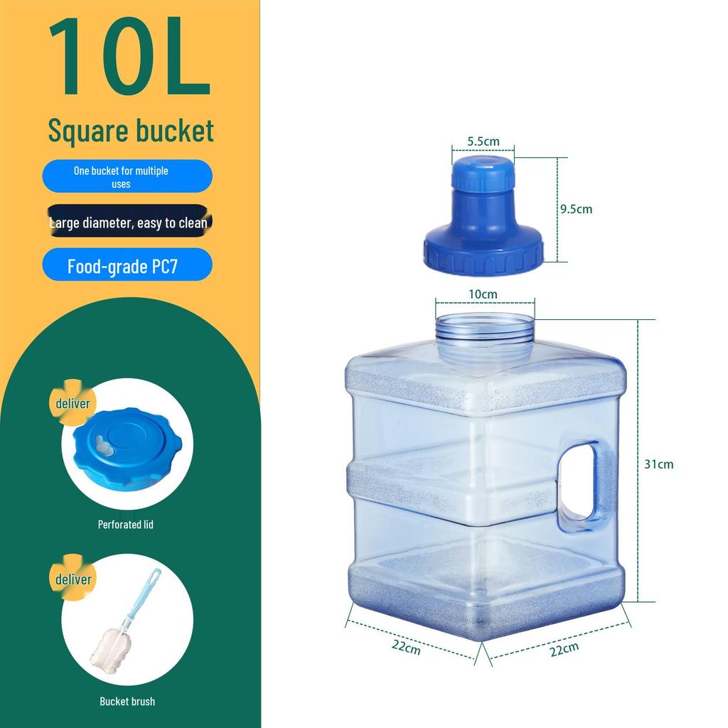 Wide Mouth Detachable Washable Mineral Water Dispenser Bottle - Hand-held Plastic Drinking Storage Barrel