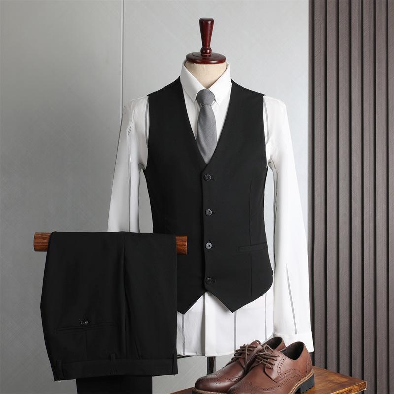 Мужской однотонный тонкий жилет: Свадебные, деловые, повседневные, большие размеры, профессиональные наряды для жениха L/50