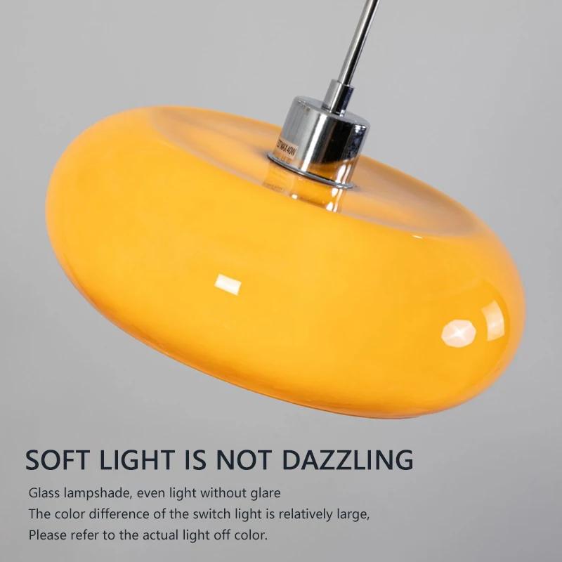 Lumină Pendant LED din Sticlă Medievală Portocalie/Albă Decor Acasă Candelabru Living Restaurant Dormitor Decor Interior Lampă Suspendată