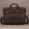 Vintage Leather Mens Briefcase With Pockets Cowhide Bag On Business Suitcase Crazy Horse Leather Laptop Bags 2019 Design