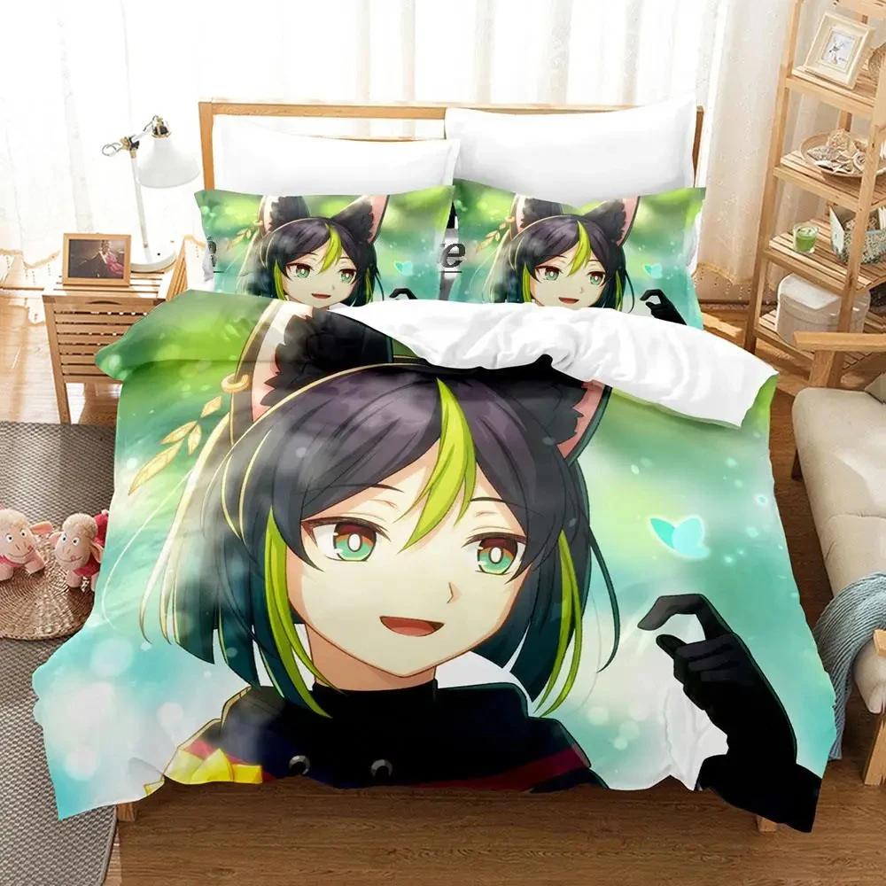 Kawaii Genshin Impact Tighnari Duvet Cover for Boys Bedroom Single Twin Full Queen King Size  Quilt Cover Pillowcase