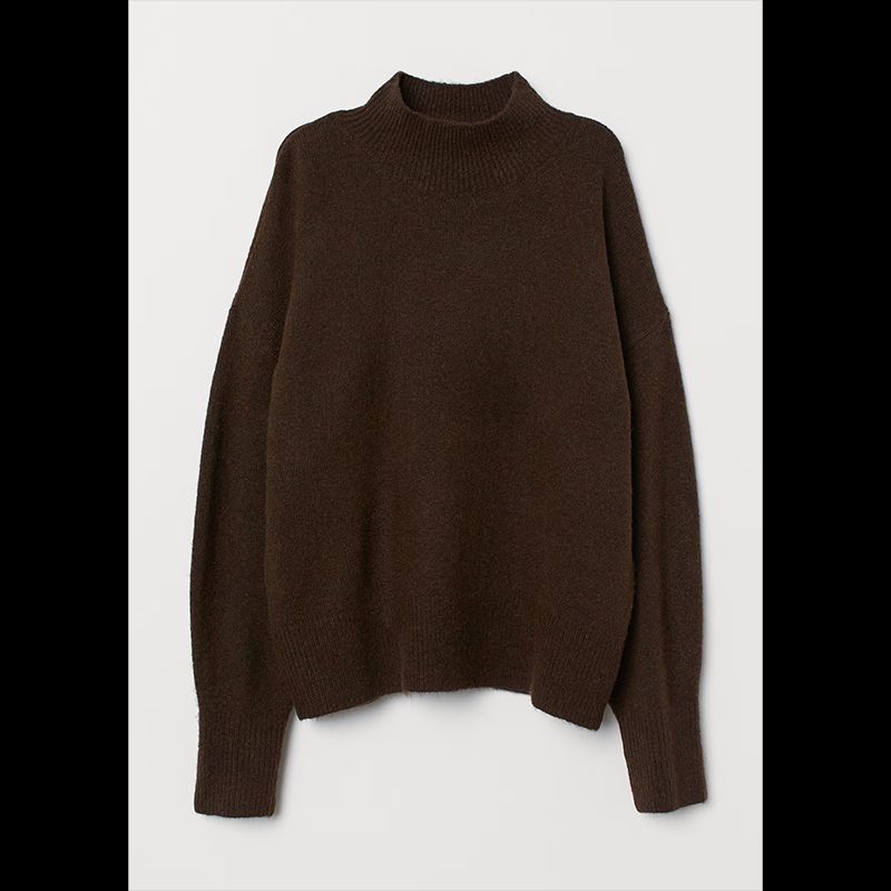 

Sunshine House Autumn and Winter New Arrival Export Fashion H Home round Neck Long Sleeves Loose plus Size Women s Sweater Knitwear Coffee S: Bust size 112