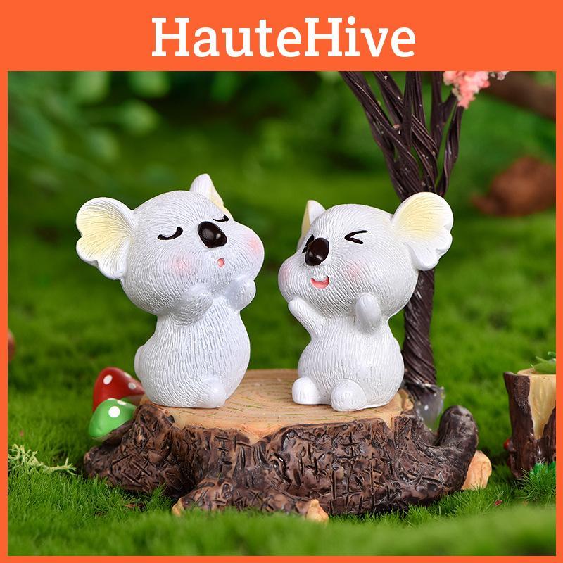 Cartoon Style Resin Koala Figurine Lovely Micro Landscape Diy Decor Crystal Ball Ornament