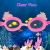Professional Swimming Goggles Girl Cartoon Swim Glasses with Ear Plug Waterproof Anti Fog Swim Eyewear For Children Kids Gifts