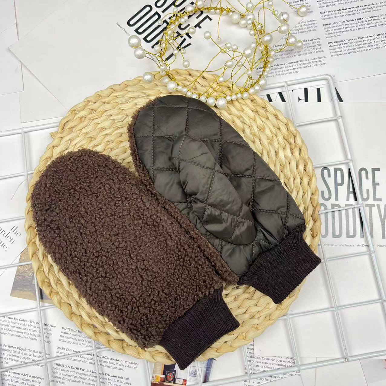 

Милые термоперчатки из овечьей шерсти, флисовые утолщенные перчатки с закрытыми пальцами, ладонная часть из ткани, холодостойкие студенческие перчатки one size fits all темно-коричневого