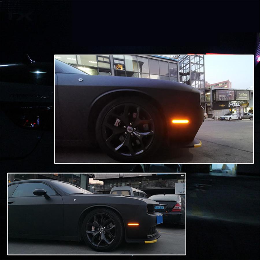 4PCS LED Front & Rear Side Marker Light Lamp IP67 For 2015-2021 Dodge Challenger