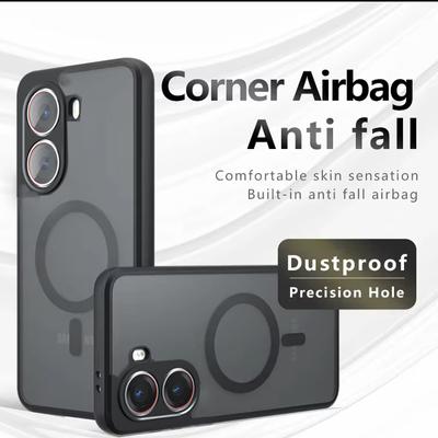Voor Magsafe Voor Xiaomi POCO X7 Pro X7Pro Anti-Val Luchtkussen TPU PC Hoes Magnetische Anti-schok Mat Harde PC Hoes Voor Redmi Turbo 4 Redmi Note 14 Pro+
