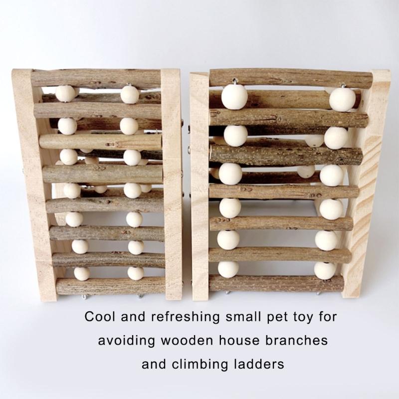 Exercise Climbing Ramp Wood Hamster Hideouts Climbing Toy With Natural Cool for Hamsters Small Pet Cage Enrichment