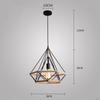 Lighting Metal Diamond Lampshade for Pendant Light Lamp Holders Black Hanging Farmhouse