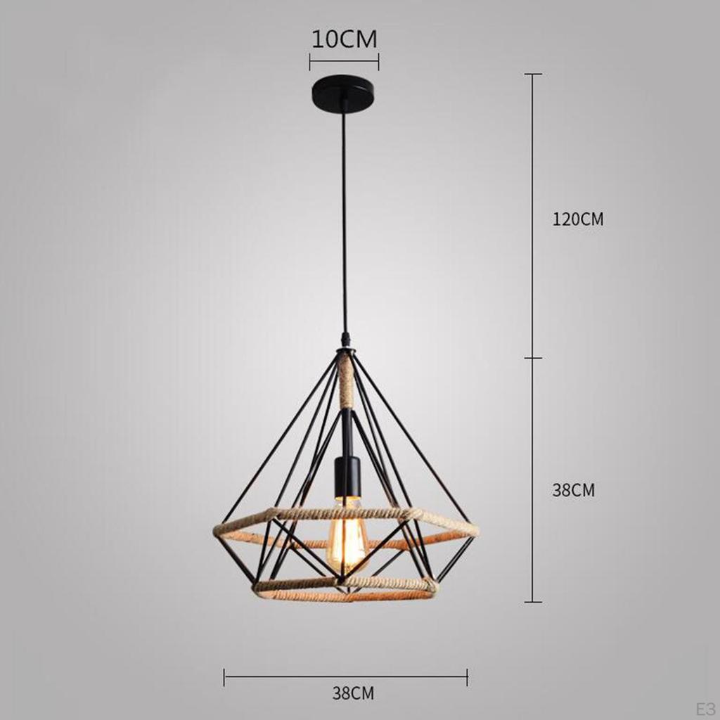 Lighting Metal Diamond Lampshade for Pendant Light Lamp Holders Black Hanging Farmhouse