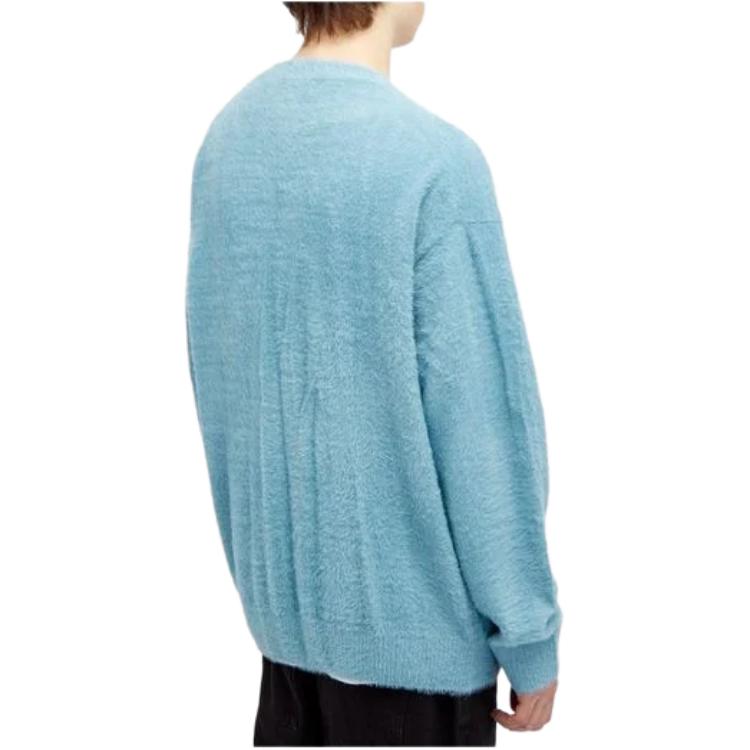 A Bathing Ape Logo Embroidered Shaggy Knit Cardigan 1J80-120-009