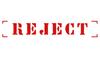 Printtoo Reject Self Inking Rubber Stamp Pre-Inked Office Stamp- Home Office Business Stationery, Black- 42 x 9