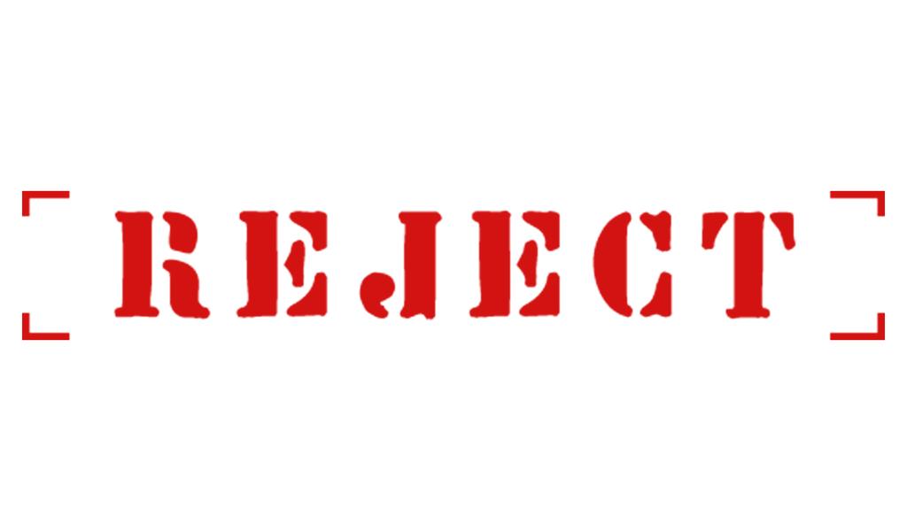 Printtoo Reject Self Inking Rubber Stamp Pre-Inked Office Stamp- Home Office Business Stationery, Black- 42 x 9