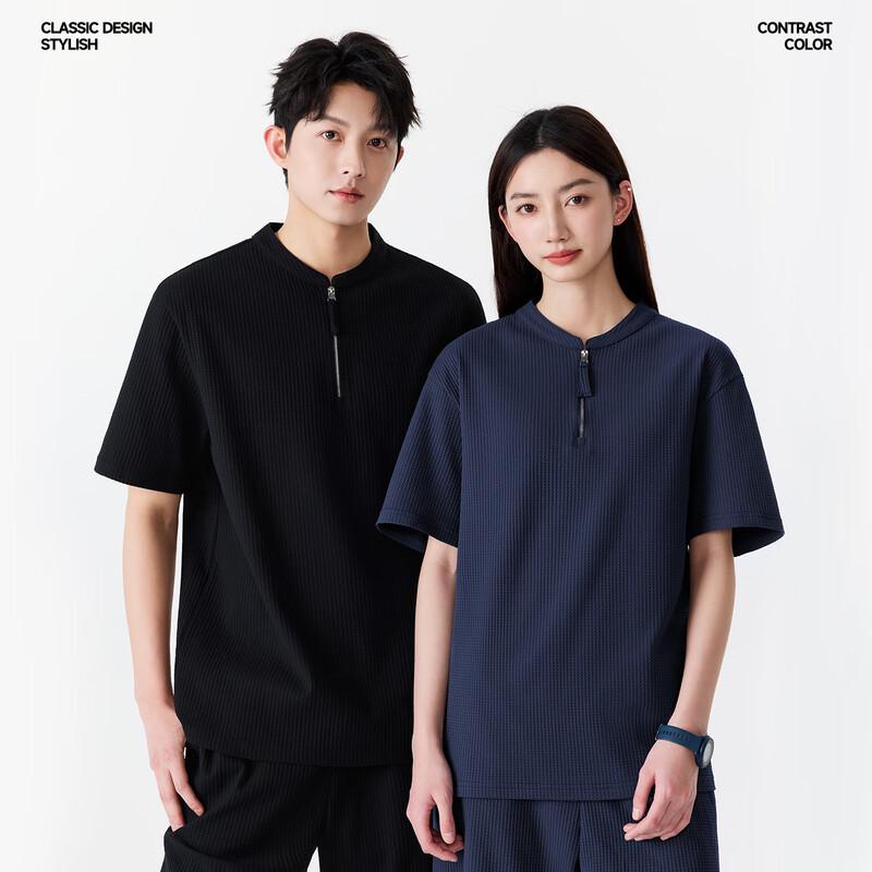 MINISO Men's Half-Zip Quick-Dry Polo T-Shirt