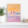 Pink Watercolor Ocean Waves Seascape Poster Oyster Shell Beach Umbrella Surfing Canvas Printing Wall Art Picture Home Decor