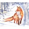 Jennifer Rose Winter Walk Fox Framed Canvas Print