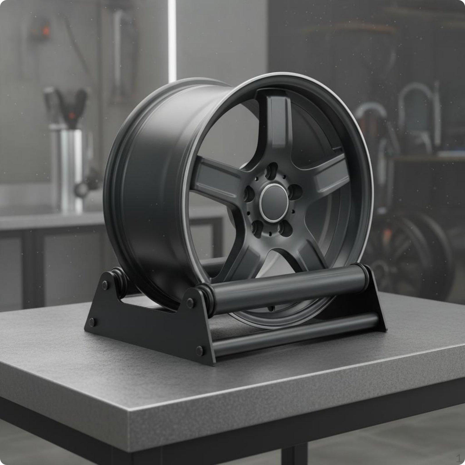 Aluminum Wheel Showcase Stand 360-Degree Rotation