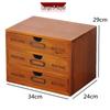 Solid Wood Multi-Layer Office Desk Organizer and Cosmetics Storage Box