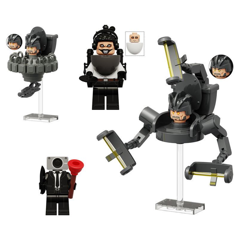 Building Block Toilet Man Monitoring Human Figure Titan Speaker And Tv Man Figure Assembly Play